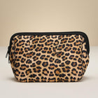 Leopard Print Cosmetic Pouch, Animal Print Travel Makeup Bag, Toiletry Organizer