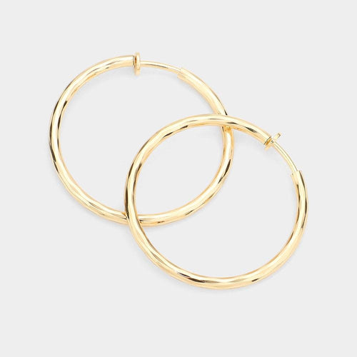 Clip On Hoop Earrings, Lightweight Non Pierced Classic Everyday Jewelry