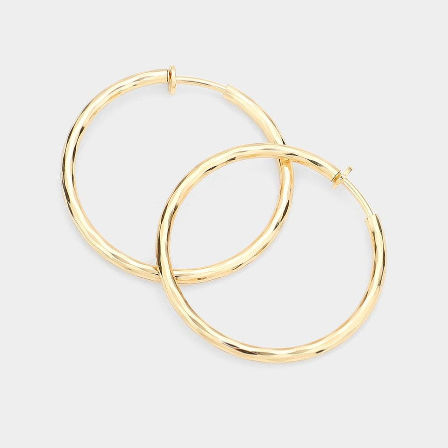 Clip On Hoop Earrings, Lightweight Non Pierced Classic Everyday Jewelry