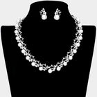 Rhinestone Pearl Accent Necklace | Bridal Statement Jewelry for Weddings & Formal Wear