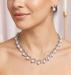 Rhinestone Pearl Accent Necklace | Bridal Statement Jewelry for Weddings & Formal Wear
