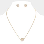 Rhinestone Ball Pendant Necklace | Crystal Statement Glam Party & Evening Necklace Jewelry for Women