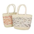 Mixed Color Woven Straw Tote Bag | Boho Resort Beach Vacation Handbag