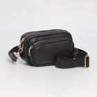 Faux Pebbled Leather Structured Crossbody Bag, Minimalist Everyday Shoulder Purse