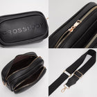 Faux Pebbled Leather Structured Crossbody Bag, Minimalist Everyday Shoulder Purse