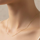 Gold Dipped Delicate Box Chain Necklace, Minimalist Layering Jewelry
