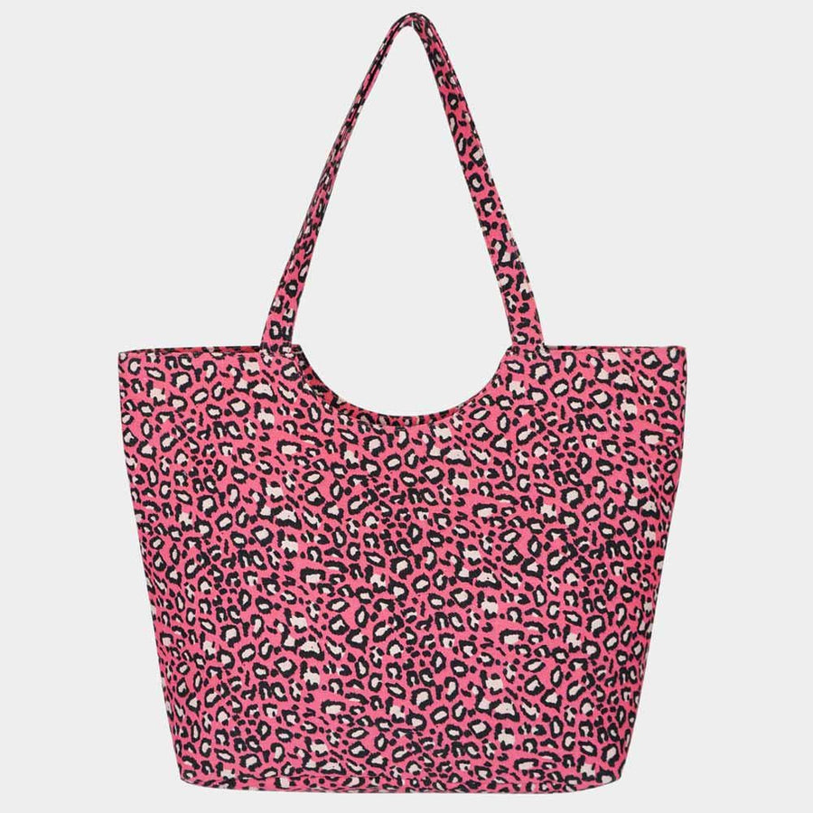 Leopard Print Jute Tote Bag | Boho Summer Beach Bag | Large Vacation Handbag