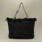 Sequin Embellished Woven Tote Bag | Large Frayed Shoulder Beach Bag | Boho Summer Handbag