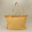 Sequin Embellished Woven Tote Bag | Large Frayed Shoulder Beach Bag | Boho Summer Handbag