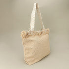 Sequin Embellished Woven Tote Bag | Large Frayed Shoulder Beach Bag | Boho Summer Handbag