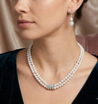 Layered Pearl Stone Necklace, Dainty Elegant Jewelry, Stackable Trendy Gift
