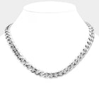 Gold Dipped Cuban Chain Necklace, 6mm Diamond Cut Stainless Steel Unisex Link Chain