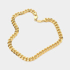 Gold Dipped Cuban Chain Necklace, 6mm Diamond Cut Stainless Steel Unisex Link Chain