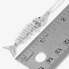 Crystal Pave Fishbone Pendant Necklace, Edgy Minimalist Charm Jewelry