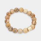 Semi Precious Stone Beaded Bracelet, Natural Gemstone, Stackable Boho Jewelry, Minimalist Everyday