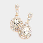 Crystal Teardrop Dangle Earrings | Glass Stone Bridal Statement Jewelry