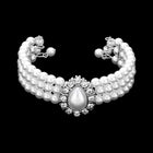 3-Piece Teardrop Pearl Choker Jewelry Set, Layered Necklace, Bridal Wedding Statement Choker