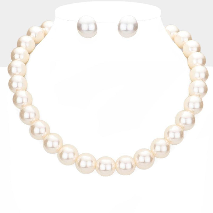 12MM Bold Pearl Necklace, Classic Statement Bridal Jewelry, Elegant Wedding Gift