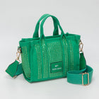 Rhinestone Studded Mini Tote Bag | Sparkly Glam Crossbody Purse for Women