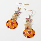Glitter Double Star Soccer Ball Earrings | Game Day Drop Earring | Team Spirit Statement Earrings