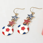 Glitter Double Star Soccer Ball Earrings | Game Day Drop Earring | Team Spirit Statement Earrings