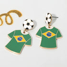 USA Soccer Jersey Drop FIFA Earrings | Sports Fan Game Day Jewelry | Football Statement Earrings