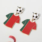 USA Soccer Jersey Drop FIFA Earrings | Sports Fan Game Day Jewelry | Football Statement Earrings