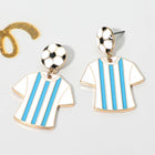 USA Soccer Jersey Drop FIFA Earrings | Sports Fan Game Day Jewelry | Football Statement Earrings