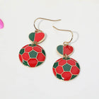 USA Flag Soccer Ball Drop Earrings | Team Spirit Jewelry | FIFA World Cup Earrings