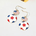 USA Flag Soccer Ball Drop Earrings | Team Spirit Jewelry | FIFA World Cup Earrings