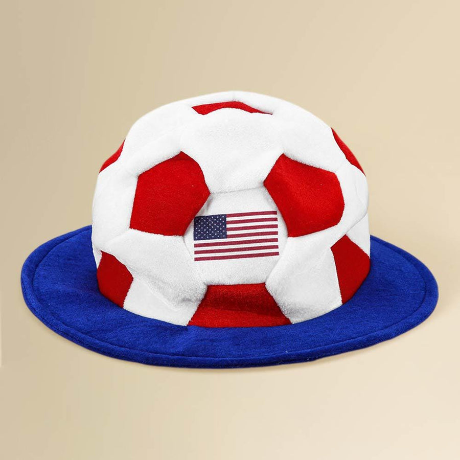 American USA Flag FIFA World Cup Soccer Ball Party Hat | Game Day Party Cap