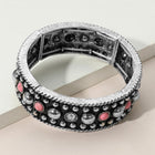 Western Stone Stud Stretch Bracelet, Boho Southwestern Beaded Jewelry