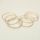 Textured Metal Stackable Bangle Set, Boho Layered Bracelets, Everyday Statement Jewelry