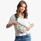 Boho Abstract Embroidered Crossbody Belt Sling Fanny Bag | Trendy Waist Bag | Travel Bohemian Purse