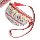 Boho Abstract Embroidered Crossbody Belt Sling Fanny Bag | Trendy Waist Bag | Travel Bohemian Purse