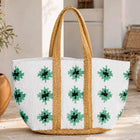Oversized Boho Woven Geometric Pattern Carryall Tote | Large Bohemian Everyday Handbag | Beach Shoulder bag