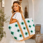Oversized Boho Woven Geometric Pattern Carryall Tote | Large Bohemian Everyday Handbag | Beach Shoulder bag