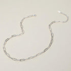 14K Gold Plated Paperclip Chain Necklace, Minimalist Stainless Steel Link Jewelry