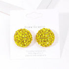 Crystal Pave Dome Stud Earrings | Sparkly Rhinestone Statement Studs | Elegant Everyday Minimalist Jewelry Gift