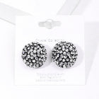 Crystal Pave Dome Stud Earrings | Sparkly Rhinestone Statement Studs | Elegant Everyday Minimalist Jewelry Gift