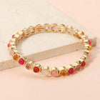 Stone Bezel Stretch Bracelet | Stackable Minimalist Crystal Bracelet for Women | Elegant Everyday Jewelry