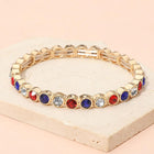 Stone Bezel Stretch Bracelet | Stackable Minimalist Crystal Bracelet for Women | Elegant Everyday Jewelry