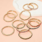 Stone Bezel Stretch Bracelet | Stackable Minimalist Crystal Bracelet for Women | Elegant Everyday Jewelry