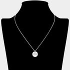 Mom My Friend Engraved Disc Necklace, Sentimental Pendant Jewelry Gift Bag