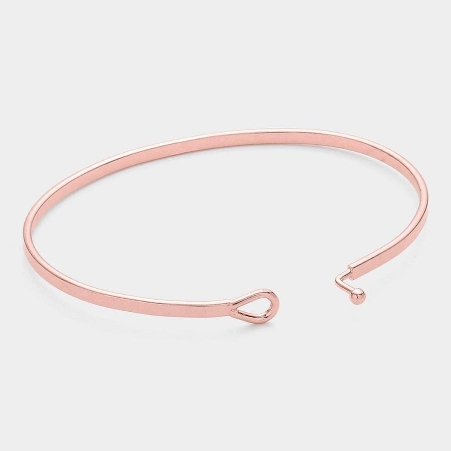 Always Be My Mom Thin Brass Hook Bracelet, Minimalist Sentimental Jewelry