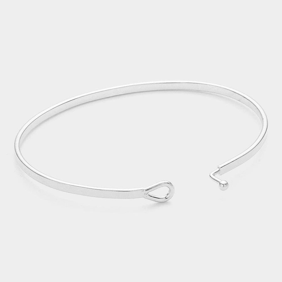 Always Be My Mom Thin Brass Hook Bracelet, Minimalist Sentimental Jewelry