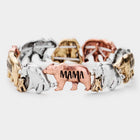 Mama Bear Stretch Bracelet, Motherhood Jewelry, Minimalist Stackable Bangle