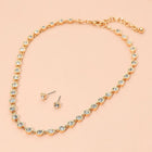 Round Stone Bezel Link Chain Necklace Set | Dainty Minimalist Layering Necklace for Women