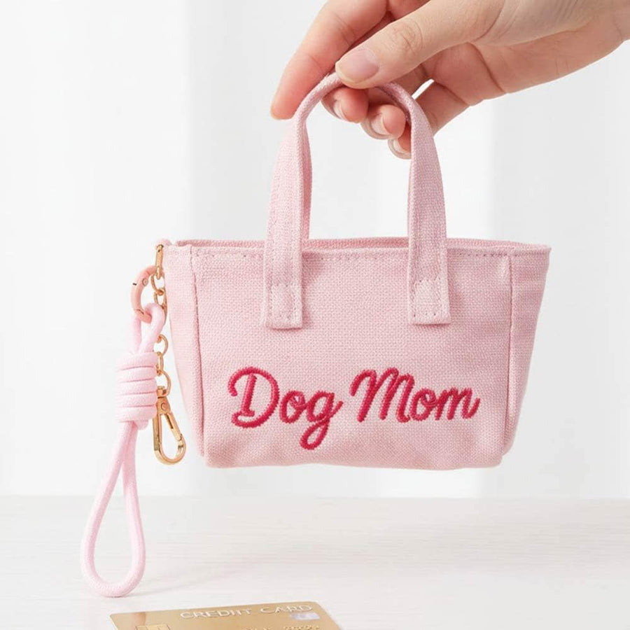 Mini Canvas Tote Bag Keychain Bag Charm | Purse Accessory | Trendy Handbag Keyring