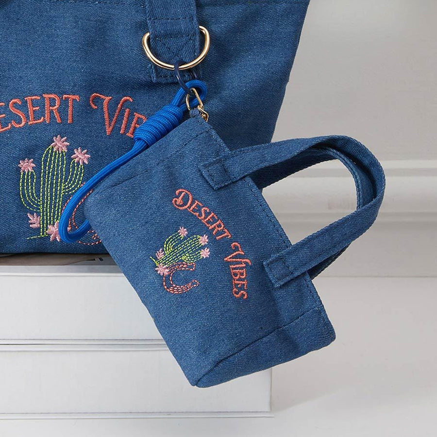 Mini Canvas Tote Bag Keychain Bag Charm | Purse Accessory | Trendy Handbag Keyring